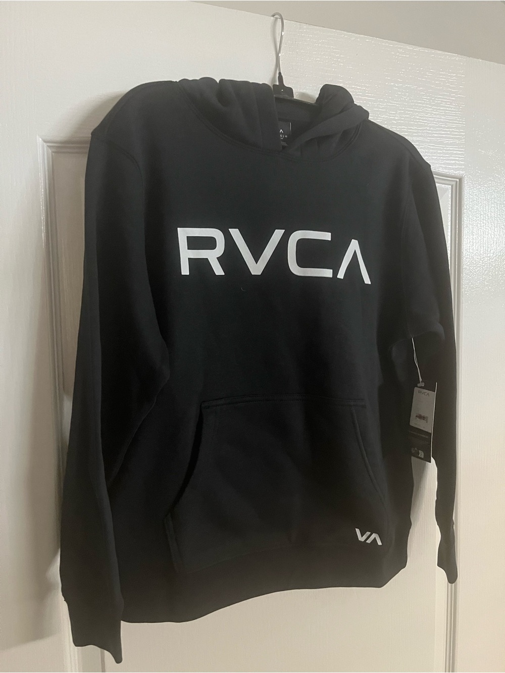 RVCA Black Crewneck Hoodie with White Logo